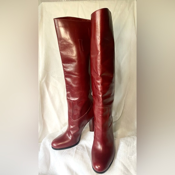 Prada Deep Red High Heeled Boots - Picture 8 of 13